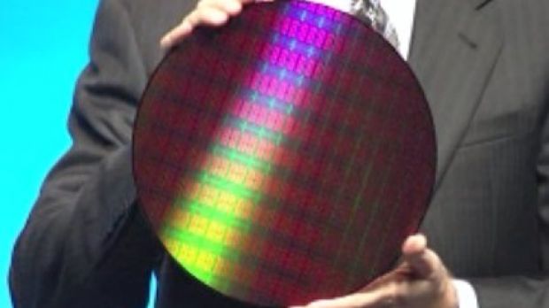 Intel Itanium Poulson wafer as shown at 2011 Beijing IDF