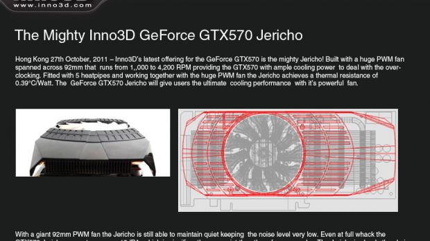 Inno3D GTX 570 Jericho graphics card cooling system
