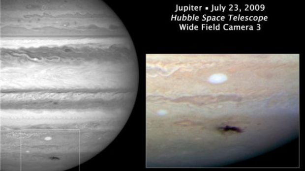 Hubble Space Telescope image of impact feature on Jupiter, 23 July, 2009