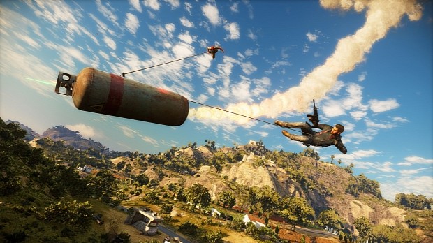 Multi-point grapple in Just Cause 3