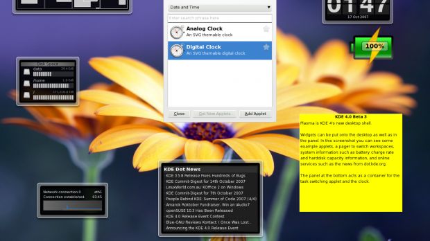 KDE 4 Beta 3 Desktop