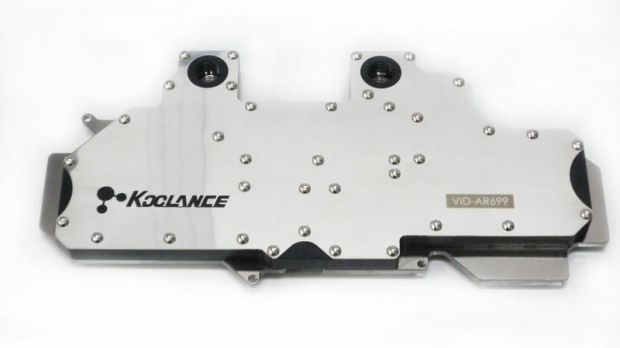 Koolance VID-AR699 waterblock for the AMD Radeon HD 6990 graphics card