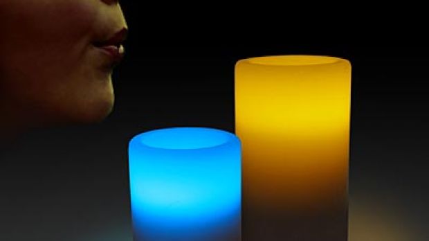 These candles can be turned on and off with a puff