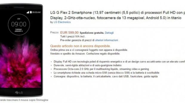 LG G Flex 2 listed on Amazon Germany