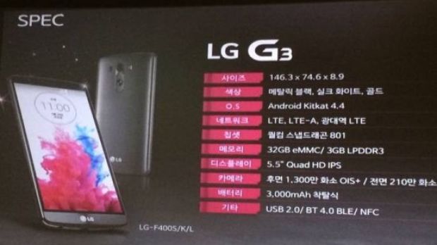LG G3 gets detailed in South Korea