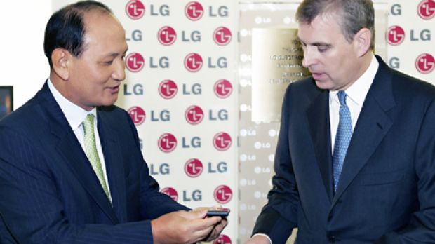 Prince Andrew (right) at the opening of LG's London Design Centre