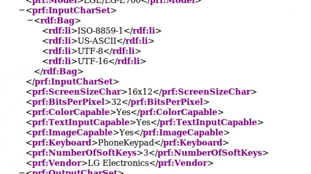 LG E700 emerges in user agent profile