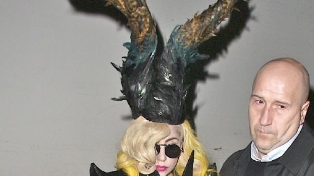 Lady Gaga dons horn-shaped hat for outing in London