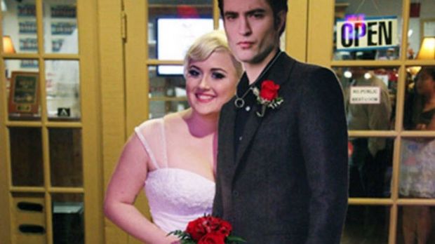 Woman weds Robert Pattinson cardboard cutout