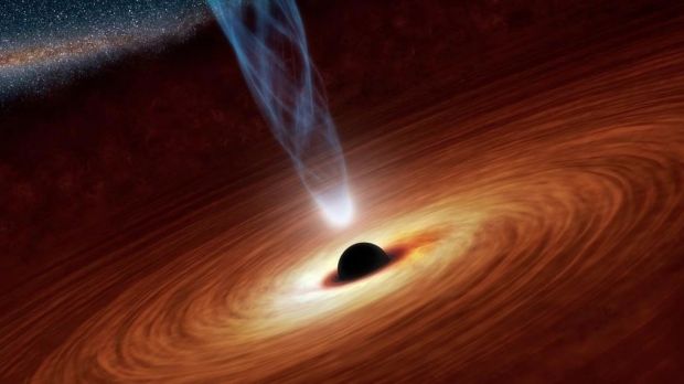 Rendering: supermassive black hole (the type that can be found at the center of any decently-sized galaxy)