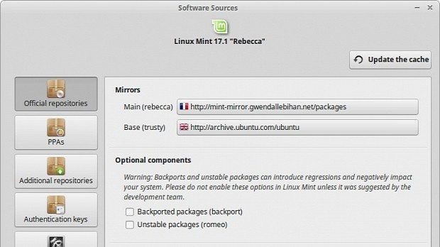 Change mirror for Linux Mint 17.1