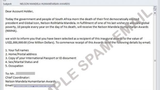 Nelson Mandela-themed scam email