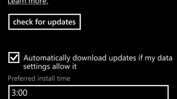 Windows Phone update checking