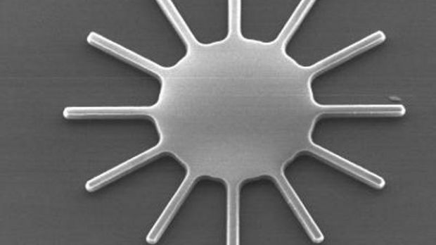 This device is an example of a microelectromechanical system, or a MEMS, which contains tiny moving parts