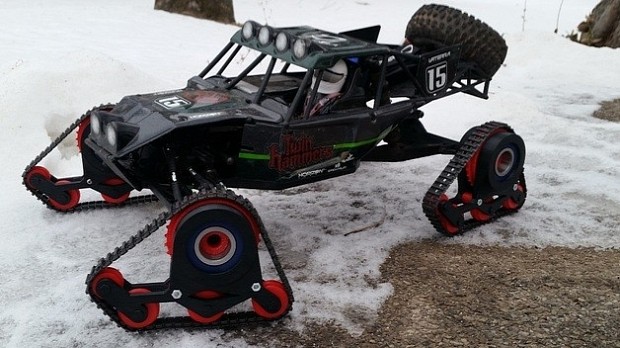 RC snow tracks installed on the Twin Hammer