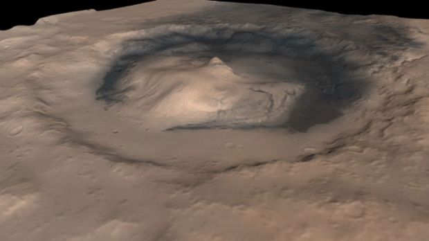 This is the Gale Crater on Mars