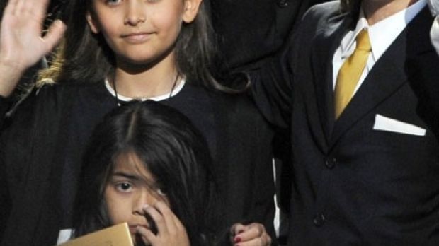 Michael Jackson’s children at the memorial ceremony held at Staples Center in LA on Tuesday