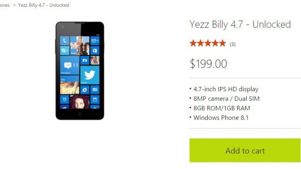 Yezz Billy 4.7 store page