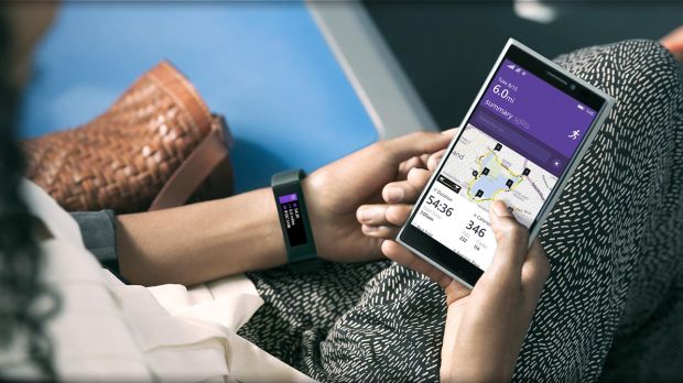 Microsoft Band paired with Windows Phone