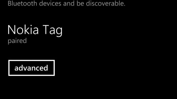 Bluetooth settings in Windows Phone 8.1