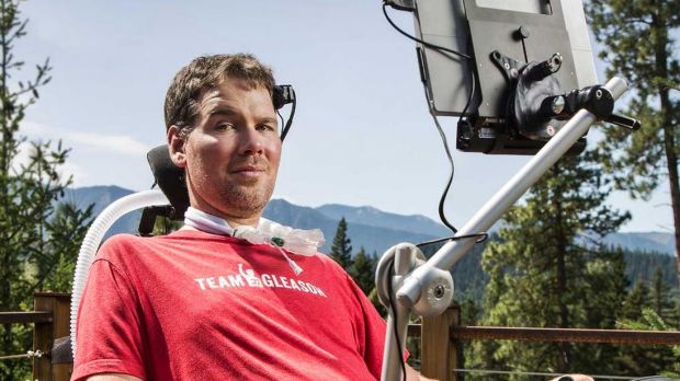 Steve Gleason uses a Surface-based eye-typing system