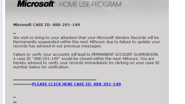 Microsoft phishing scam
