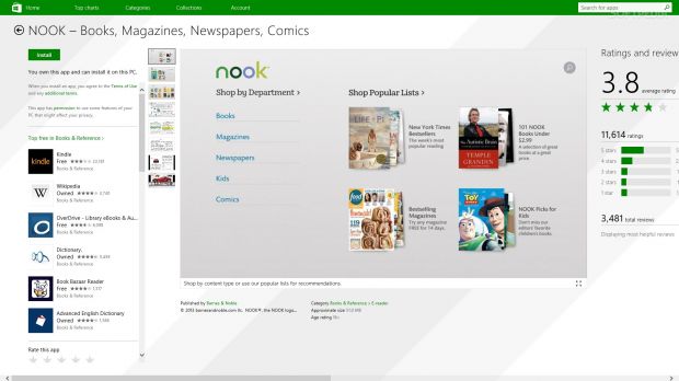 Nook app for Windows 8