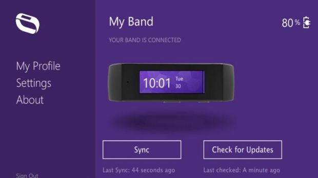 The app also shows the new Band design