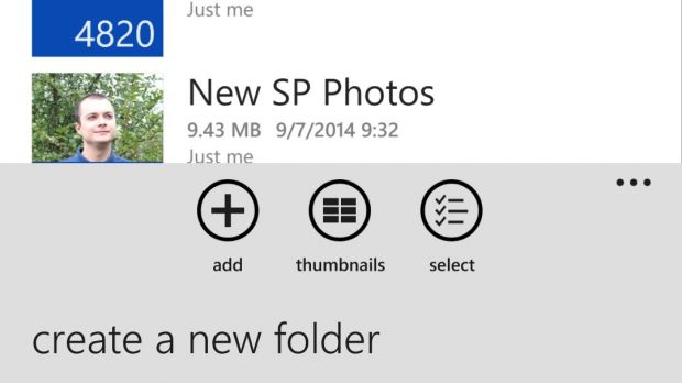 OneDrive for Windows Phone option