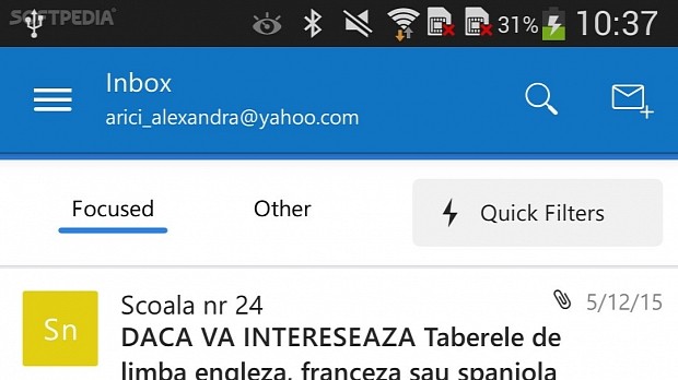 Outlook for Android, inbox look