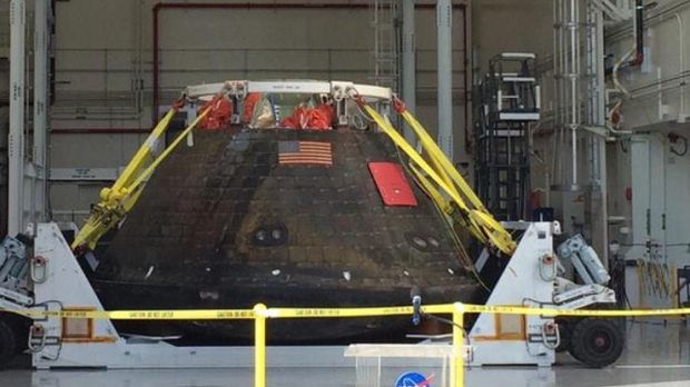 The Orion spacecraft is now at the Kennedy Space Center in Florida, US
