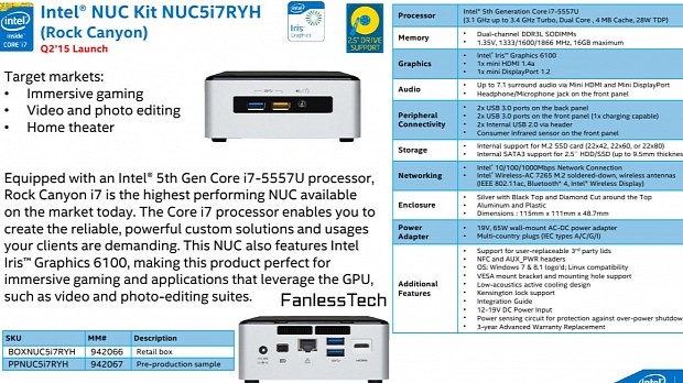 Intel NUC5i7RYH specs