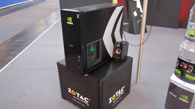 Zotac system demonstrating Fermi at CeBIT 2010