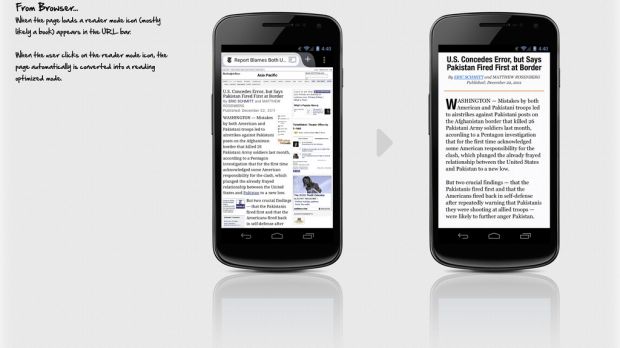 Reader Mode in Firefox for Android - mockup