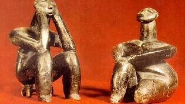 The thinker of Hamangia (Romania), clay figurine from Neolithic