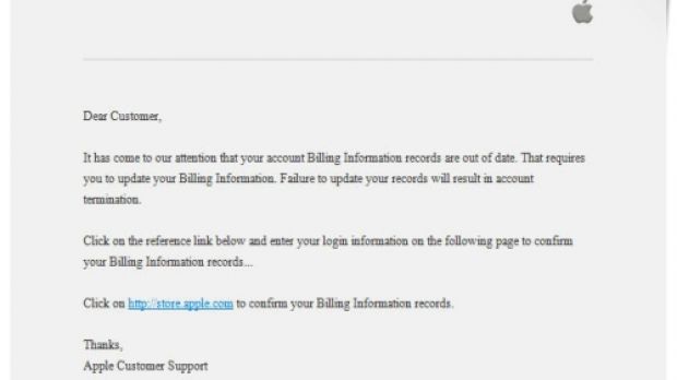 Phishing scam disguised as Apple email