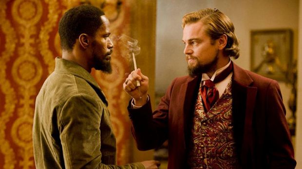 Leonardo DiCaprio and Jamie Foxx face off in new “Django Unchained” still
