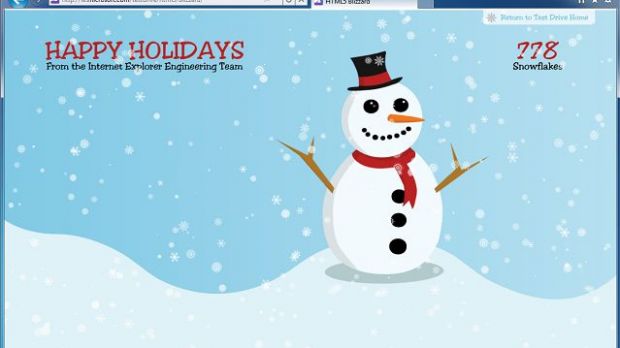 New IE9 Holiday HTML5 Blizzard
