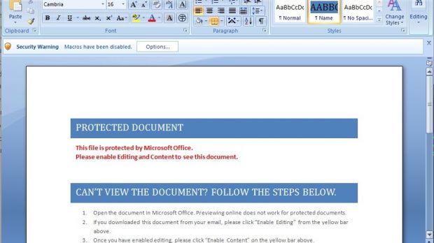 Tricking users to enable macro feature in Microsoft Word
