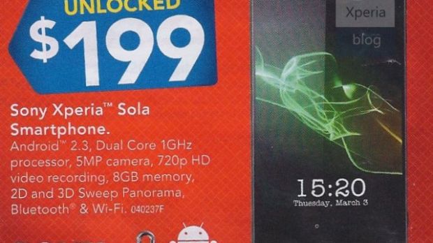 New Sony Xperia phone mistakenly advertised in Australia