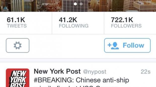 Twitter account of New York Post publishes fake Chinese attack message