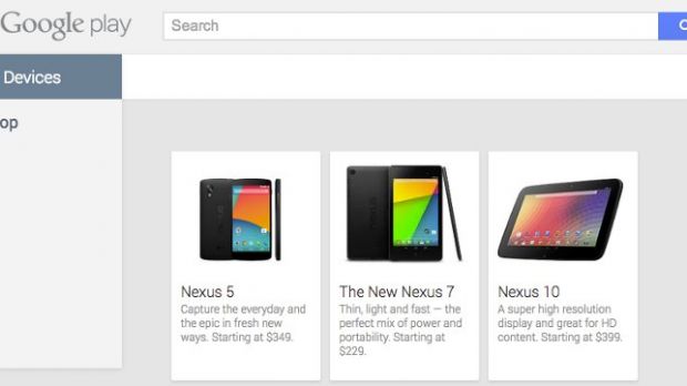 Nexus 5 listing on Google Play Store