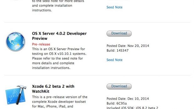 Mac Dev Center downloads