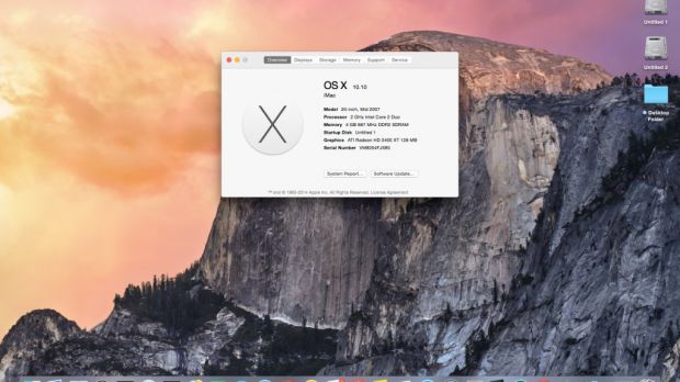 About This Mac in OS X Yosemite