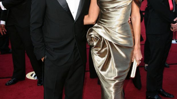 George Clooney and Stacy Keibler at the Oscars 2012