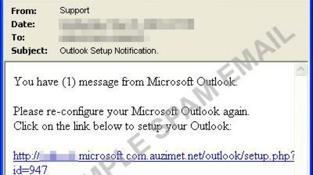 Outlook-themed phishing e-mail