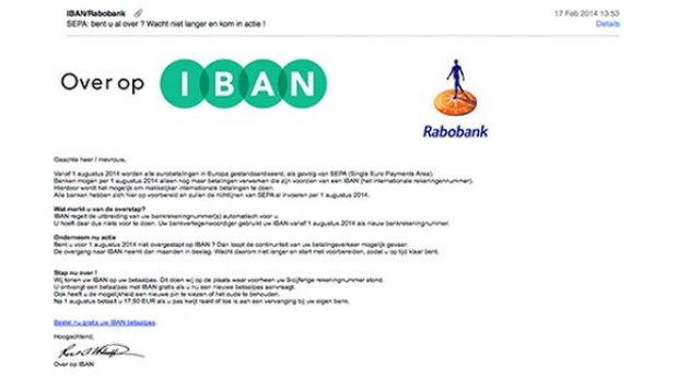 Fake Rabobank email