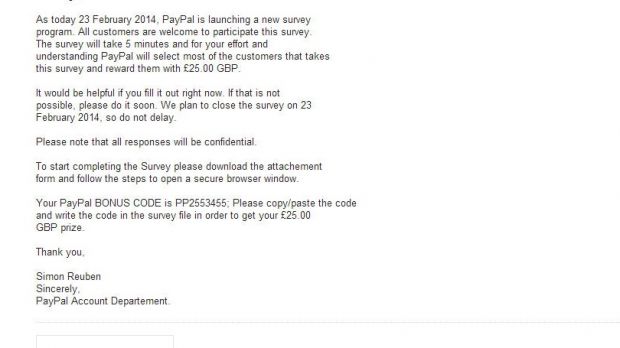 PayPal phishing email