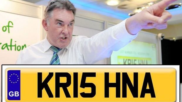 Plate number KRI5 HNA auctioned off in the UK