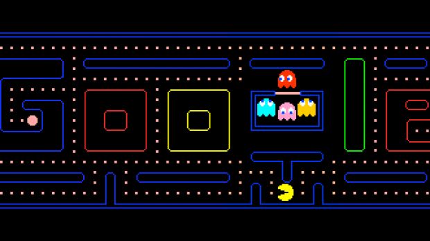 The full Pac-Man game is playable inside the Google logo